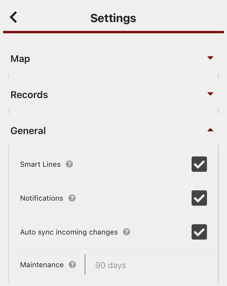 General app settings