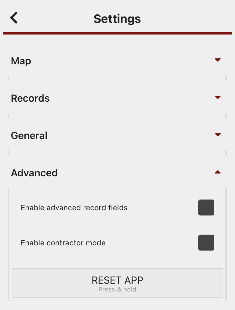 Advanced app settings